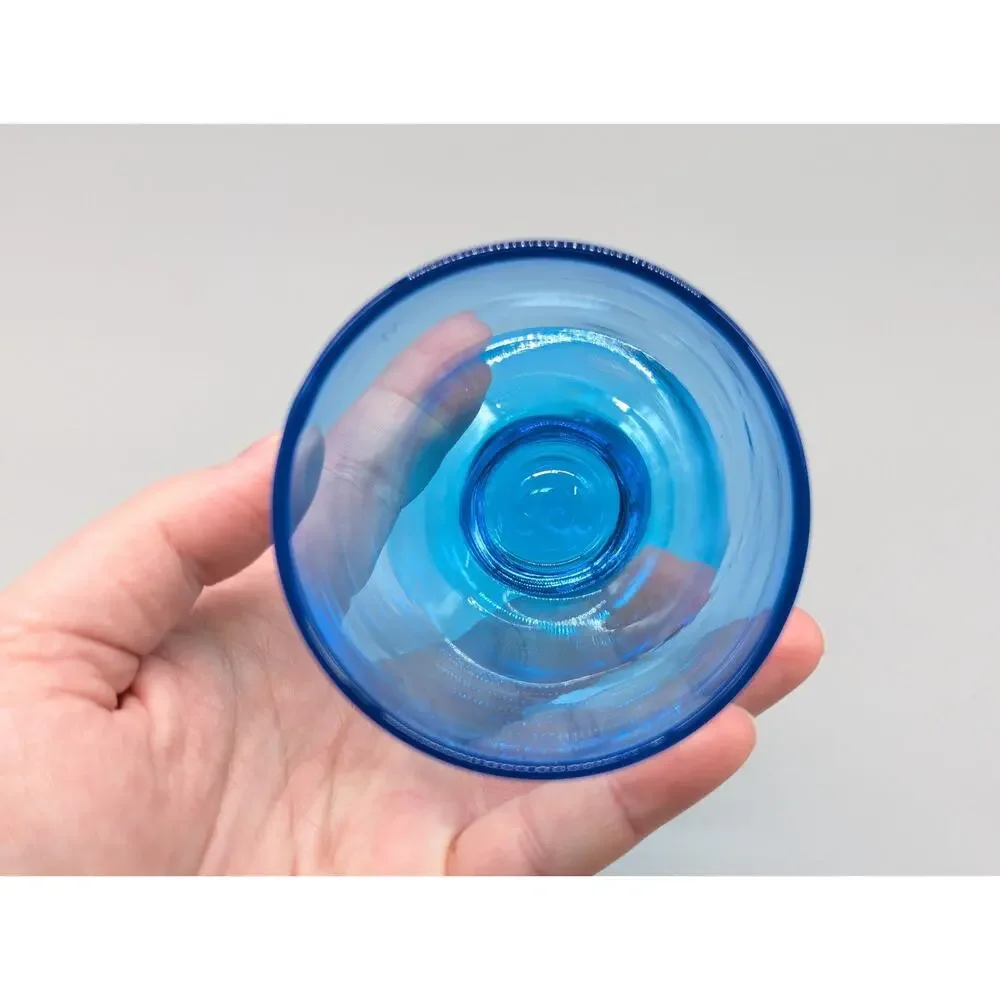 Vintage Libbey Aqua Blue Footed Cocktail Iced Tea Glasses Tumblers Set of 2